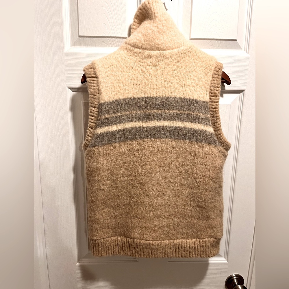 Vintage Amazing 100% Wool Sweater Vest From Caldwell For TipTop Sz S Zip front - Picture 8 of 13